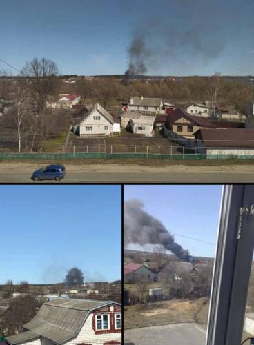 Очевидцы показали село Климово после обстрела. На кадрах - снаряды в асфальте и горящие дома