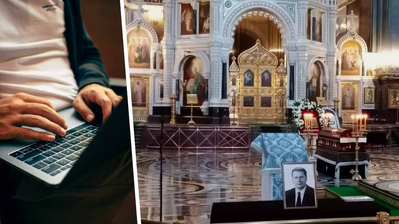 Зрители панихиды по Владимиру Жириновскому гадают, почему тело лидера ЛДПР снимают издалека