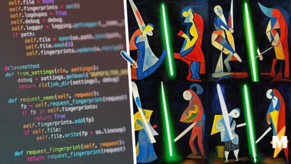 Как нейросеть Midjourney видит творчество художников. В артах персонажи Пикассо сражаются на световых мечах