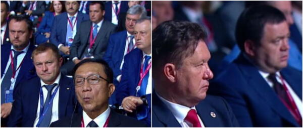 Как участники ПМЭФ с кислыми лицами слушали речь Владимира Путина. Токаев медитирует, а талиб спит