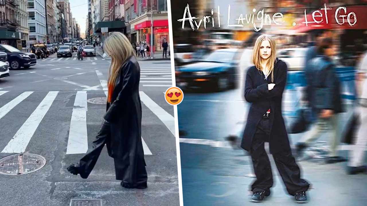 Как Аврил Лавин воссоздала обложку альбома Let Go в 2022 году. За 20 лет изменилась только улица