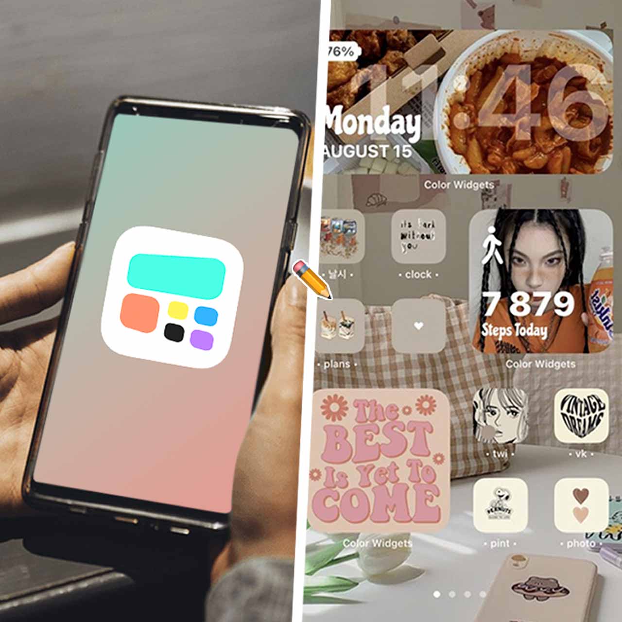 Как создать эстетичные обои с картинками с помощью приложения Color Widgets