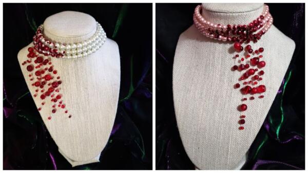 Как сделать “кровавое ожерелье” из тиктока. Рукодельницы создают трендовый чокер из бус, лески и лака