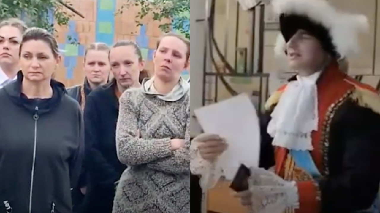 На референдуме в ЛДНР, Херсоне и Запорожье голосуют военнопленные и мужчина в костюме Потёмкина