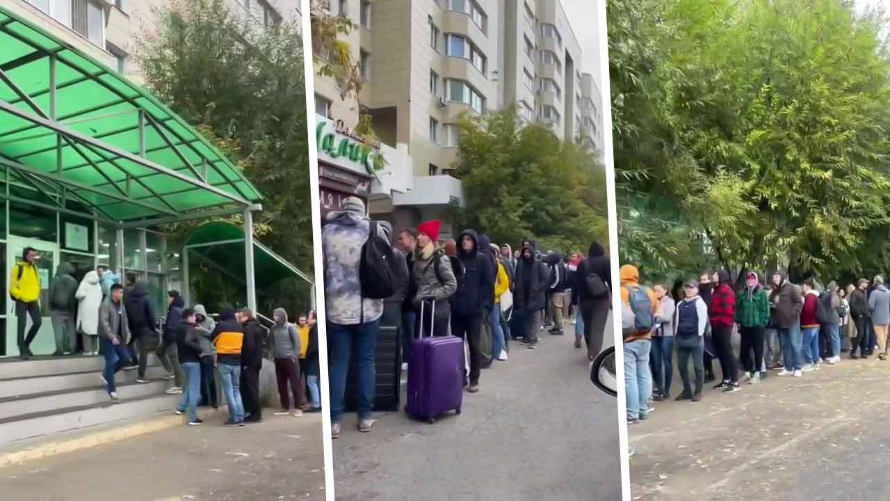 В ЦОН Казахстана сотни россиян пытаются оформить документы. На видео томятся в многочасовой очереди