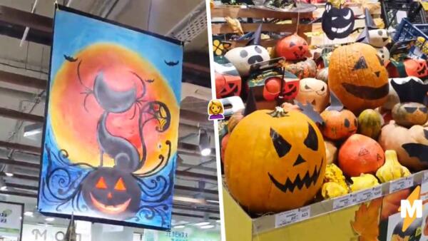Покупательница «Перекрёстка» в Санкт-Петербурге жалуется на стенд с тыквами к Хэллоуину во время СВО