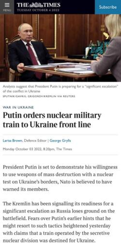 The Times пишет о возможном испытании Россией ЯО у границ с Украиной. В Сети опасаются ядерной войны