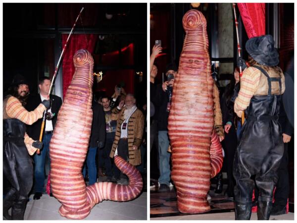 Хайди Клум изменилась до неузнаваемости в образе дождевого червя. Даёт интервью, лёжа на ковре