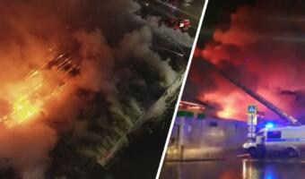 В кафе «Полигон» в Костроме произошёл пожар. На видео — огонь, клубы дыма и крики посетителей