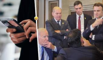 Фото Байдена, Шольца, Макрона и Сунака на встрече по Польше стало мемом о разговорах парней