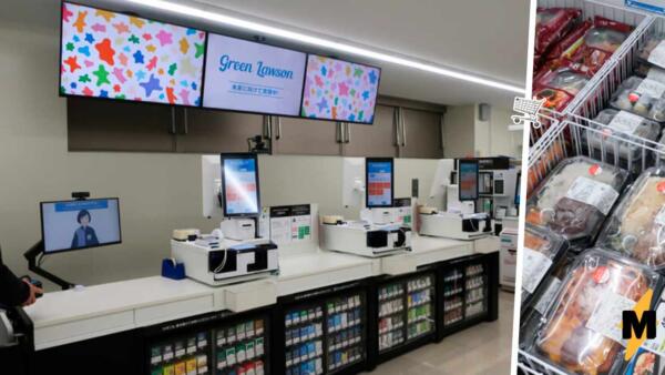 В Токио открыли магазин без живых работников. На видео покупки пробивают аниме-аватары