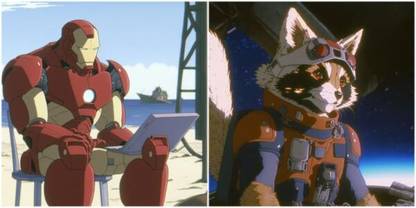 Нейросеть нарисовала "Властелина колец" и "Мстителей" в стиле Ghibli. На пикчах киногерои попали в аниме