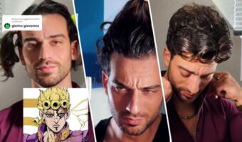 Локоны как у Джорно Джованны и хаос из волос в стиле Сон Гоку. Блогер копирует причёски героев аниме
