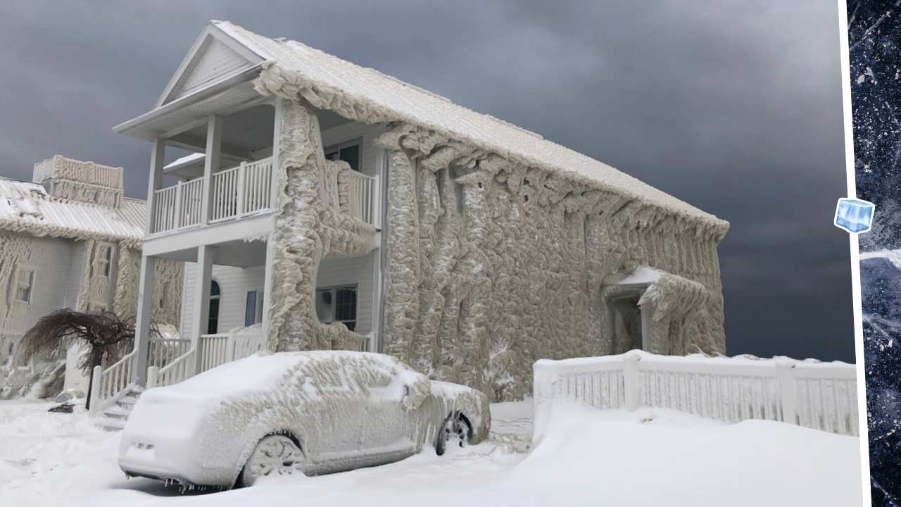 Канадский город превратился в ледяной дворец. На фото после шторма  пейзажи как в Холодном сердце