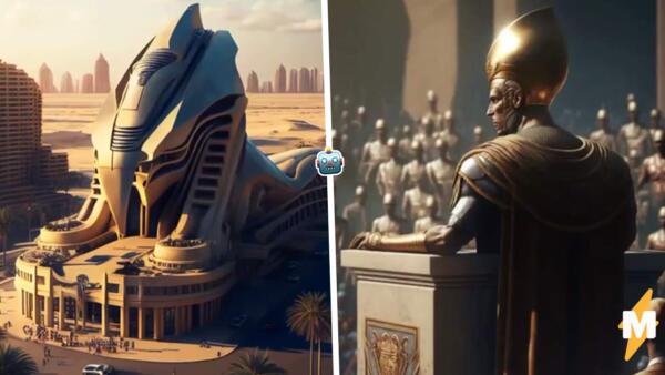 Нейросеть показала Древний Египет будущего. На видео футуристические сфинксы и фараон во главе страны