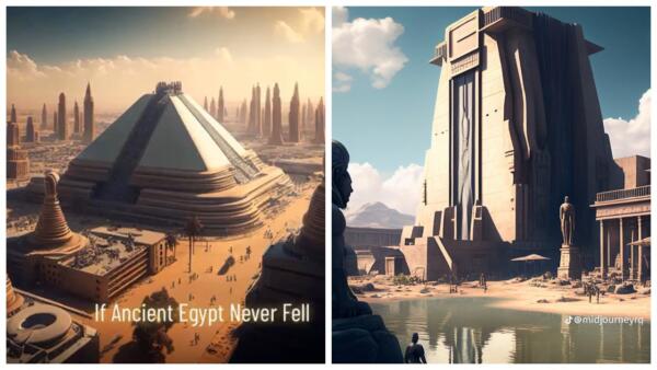 Нейросеть показала Древний Египет будущего. На видео футуристические сфинксы и фараон во главе страны