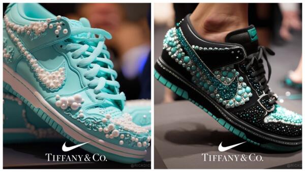Как коллаборация Tiffany и Nike разочаровала Сеть. Сравнивают кроссовки брендов с обувью от нейросети