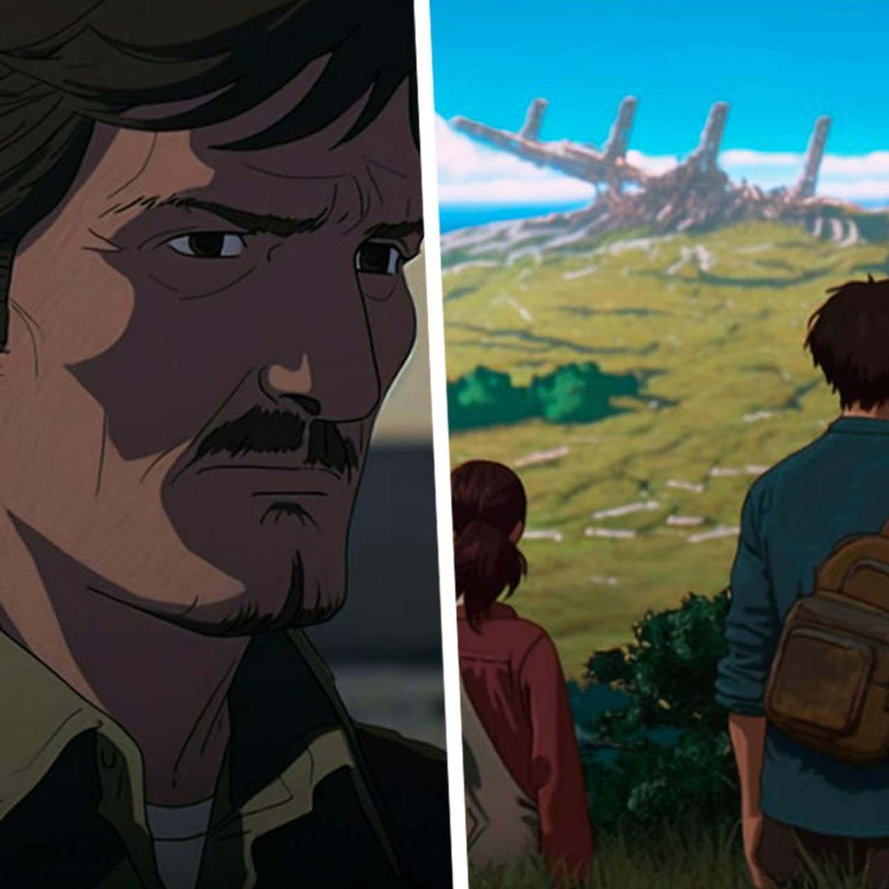 Нейросеть Niji Journey нарисовала героев сериала Last Of Us в стиле аниме