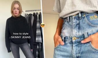 Как носить джинсы скинни в 2023 году. Остроумный лайфхак для тех, кто не любит обтягивающие штаны