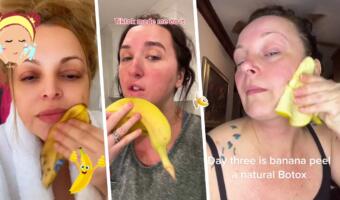 Что за тренд banana botox. Женщины в тиктоке натирают лицо банановой кожурой, чтобы омолодиться