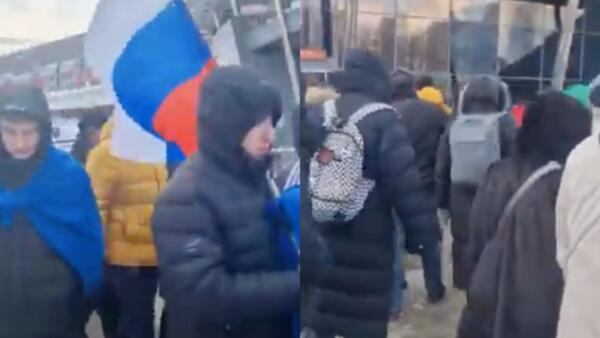 На видео зрители уходят из «Лужников» до начала концерта. «Пропустили» Шамана, но забрали пледы и флаги