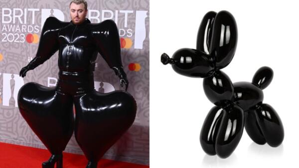 Латексный костюм Сэма Смита на Brit Awards 2023 стал мемом. В пикчах певец прячет в штаны ручную кладь