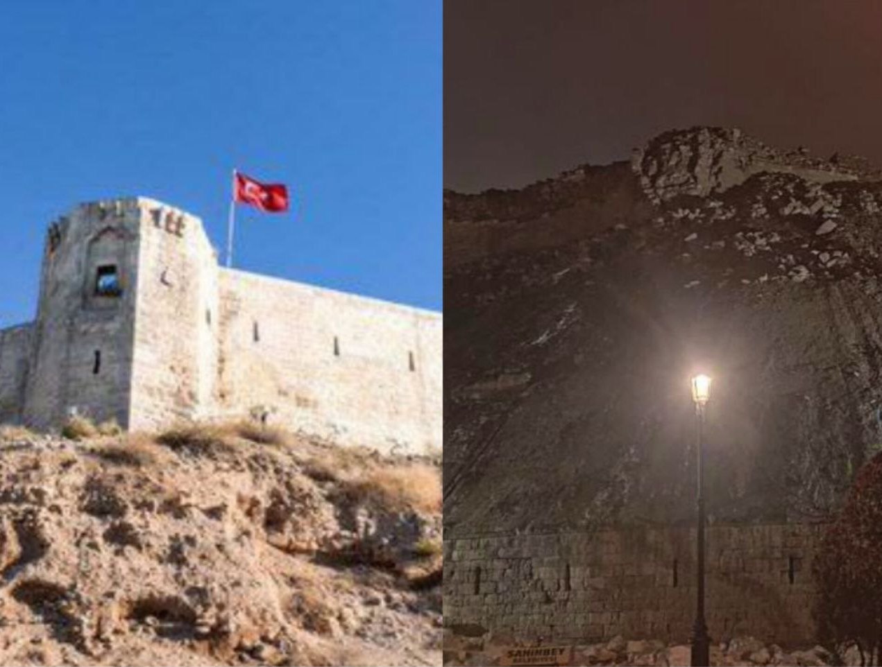 Как выглядит крепость в Газиантепе после землетрясения в Турции. На видео — груда камней и голый холм