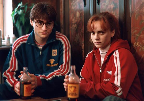 Герои "Гарри Поттера" попали в криминальную Россию 90-х. Вместо волшебной палочки - три полоски, два ствола
