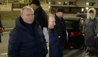 На видео визита Путина в Мариуполь женщина за кадром кричит: «Это всё неправда, это напоказ»
