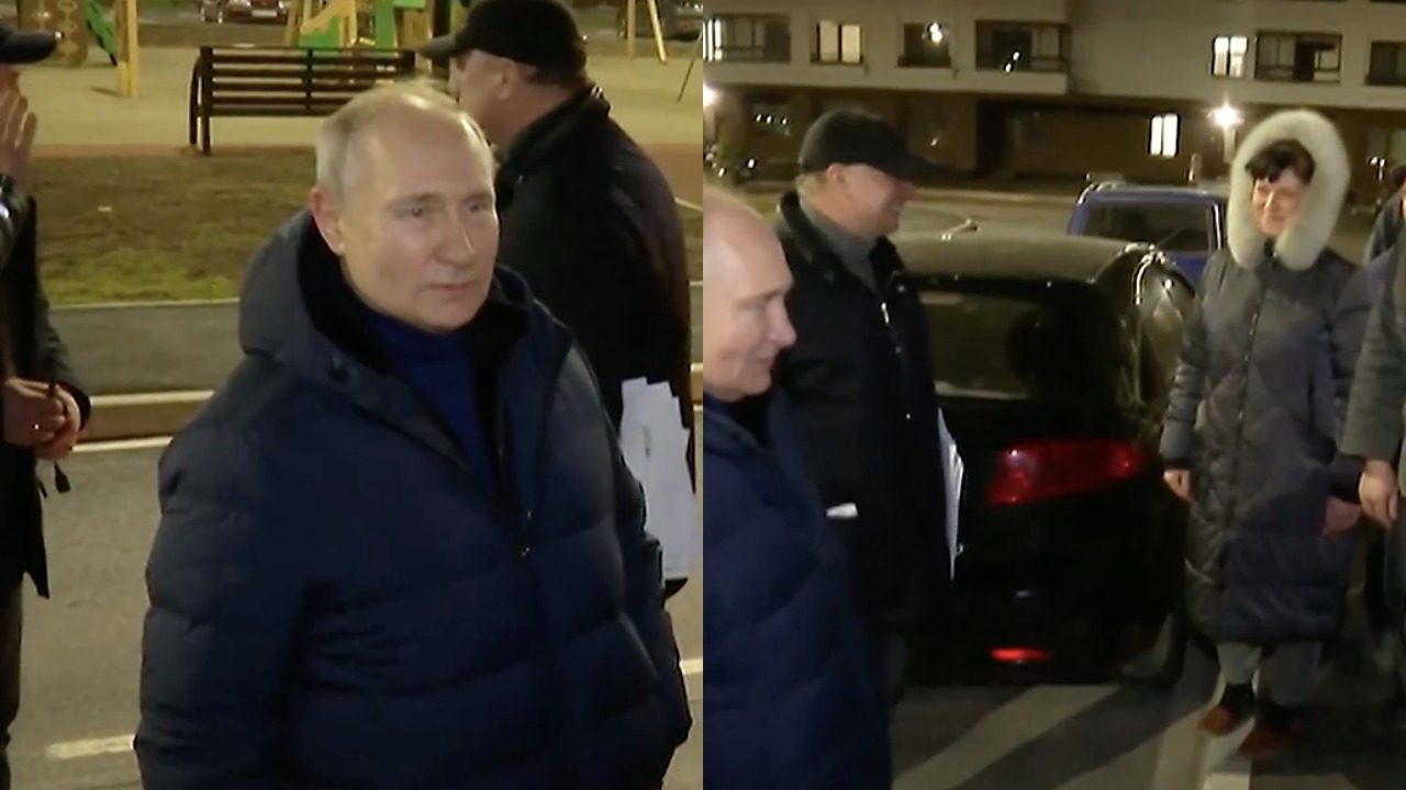 На видео визита Путина в Мариуполь женщина за кадром кричит: Это всё неправда, это напоказ