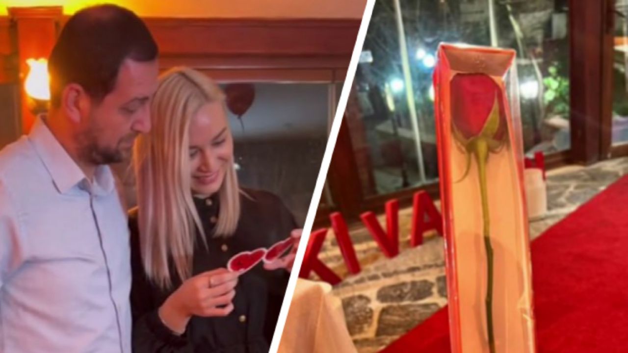 Турок на годовщину свадьбы устроил жене помпезное шоу с коробками. Внутри — открытки и роза «в гробу»