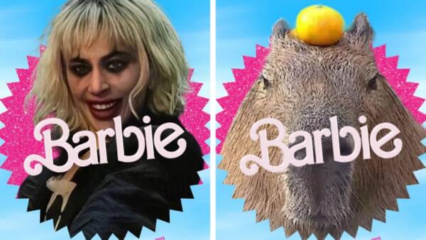 Яркие постеры к "Барби" стали мемами. На них в мир кукол попали Леди Гага, капибара и Волан-де-Морт