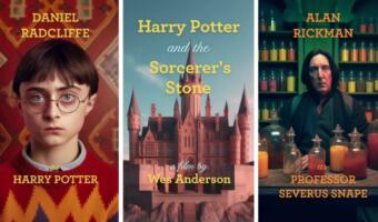 Гарри Поттер и царство симметрии. Нейросеть нарисовала волшебников в мире Уэса Андерсона