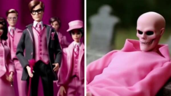Герои "Гарри Поттера" попали в мир "Барби". Волан-де-Морт нарядился в розовое, а Драко - вылитый Кен