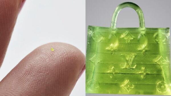 Как выглядит микроскопическая сумка Louis Vuitton. Аксессуар на фото меньше крупинки морской соли