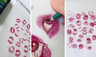 Что за тренд «Помадные глаза» в тиктоке. Девушки рисуют картины с помощью косметики и карандашей