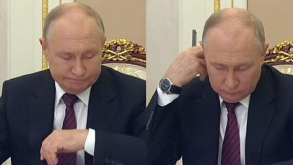 На видео Путин ищет часы на левой руке вместо правой. В Сети верят в двойника главы РФ на совещании