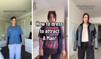 Девушки запустили тренд «Как одеться, чтобы привлечь мужчину». На видео специально всё делают наоборот