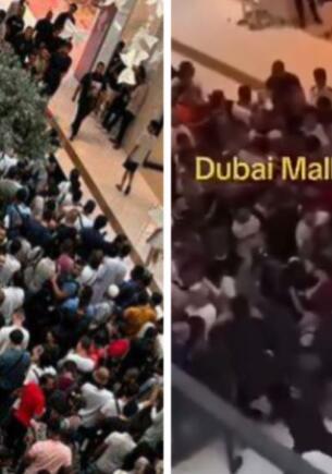 В торговом центре в Дубае выстроилась огромная очередь за iPhone 15. На видео — толпа и давка за айфон