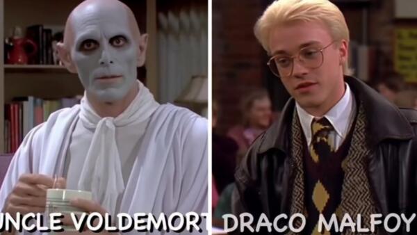 Как выглядит "Гарри Поттер" в ситкоме 90-х. Волан-де-Морт - смешной дядюшка, а Драко - копия Брэда Питта