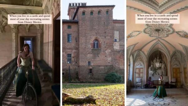 Итальянка показала жизнь в старинном замке. Притворяется диснеевской принцессой среди роскошных интерьеров