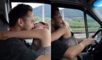 Твиттер разделило видео с парой, целующейся за рулём авто на скорости. Вместо романтики – нарушение ПДД