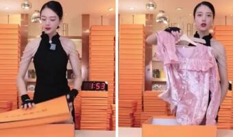 Стримерша из Китая продала товаров на $18 000 000 за неделю. Показывает дешёвые вещи в коробках Hermès