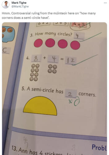 Задачка по математике для начальной школы рассорила родителей. Пытаются посчитать углы у полукруга