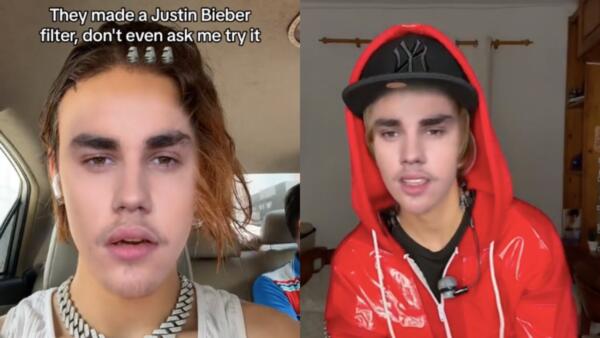 Фильтр Justin Bieber Face превращает тиктокеров в копии певца. Маску опробовал сам Джастин Бибер