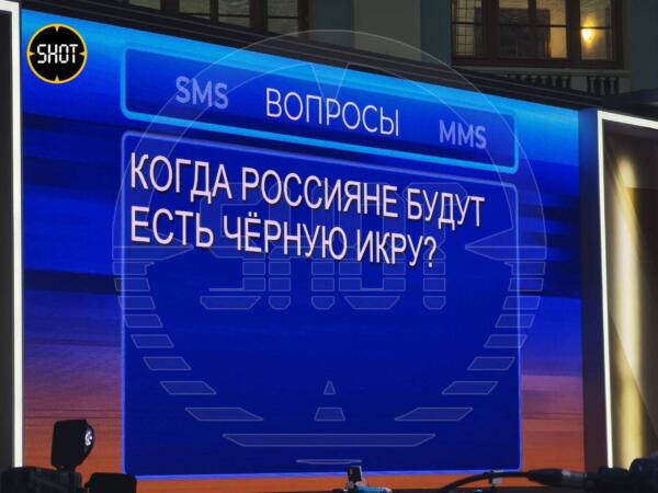 Какие SMS-вопросы задали Путину на "Итогах года". Спрашивают про НЛО, цены на яйца и ждут чудо